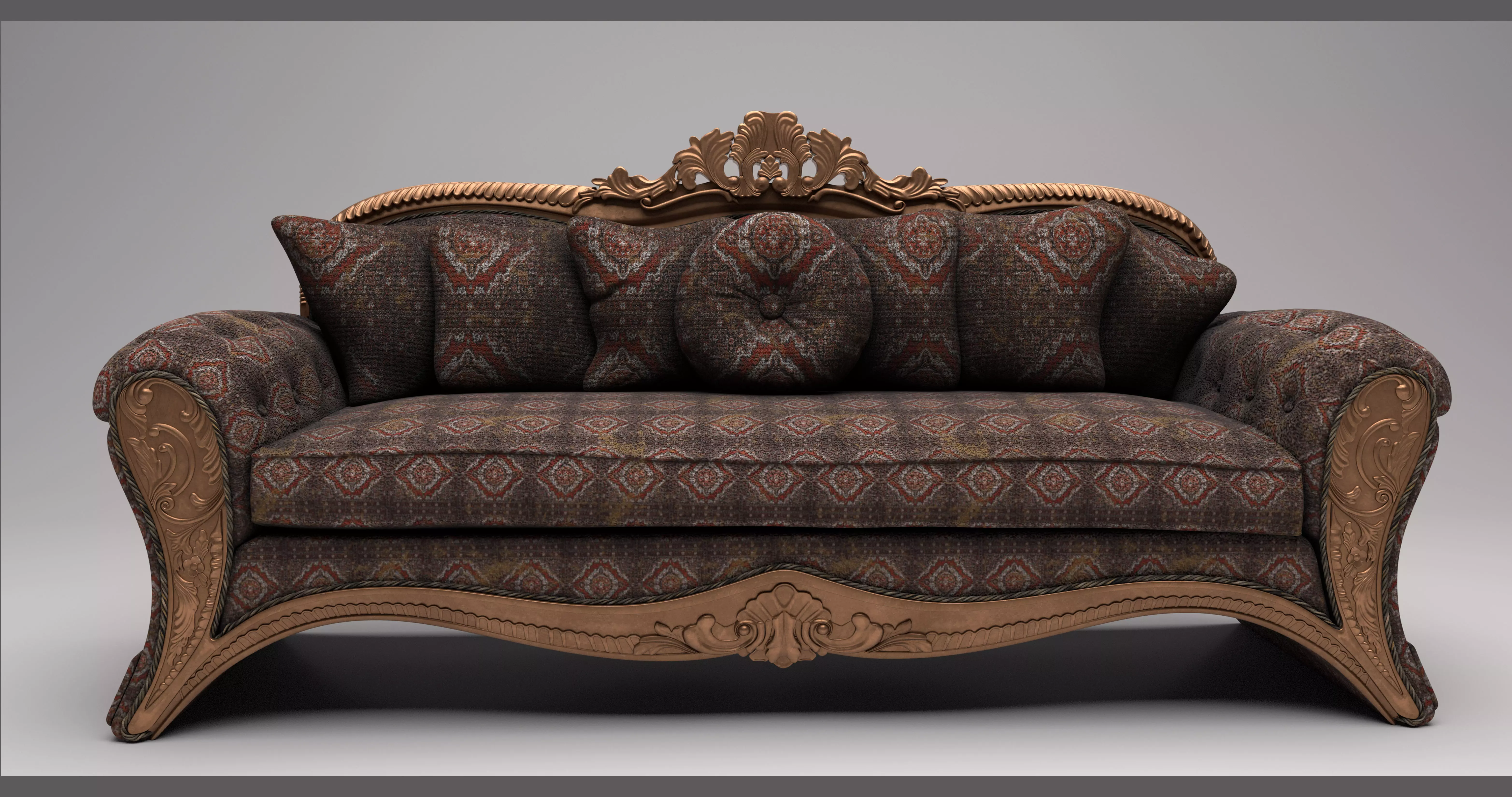 Polyester Sofa vesgantti 2 seater sofa 3D model_0