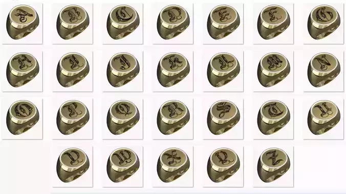 Alphabet Jewelry Enamel Rings