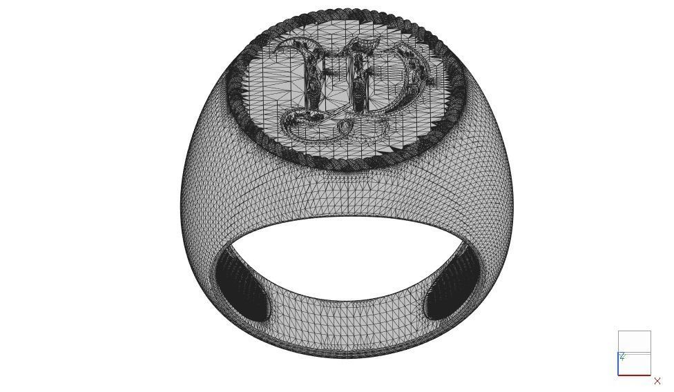 Alphabet Jewelry Enamel Rings 3D Model Collection_53