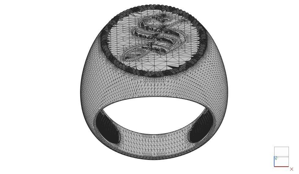 Alphabet Jewelry Enamel Rings 3D Model Collection_49