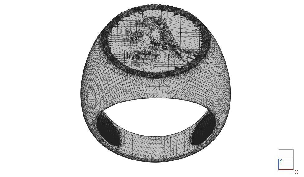 Alphabet Jewelry Enamel Rings 3D Model Collection_31