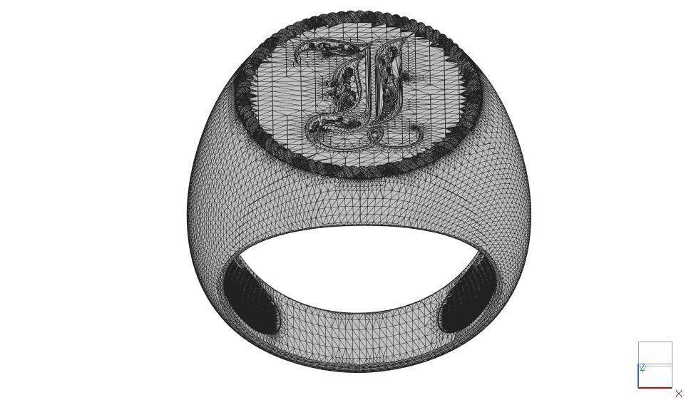 Alphabet Jewelry Enamel Rings 3D Model Collection_39