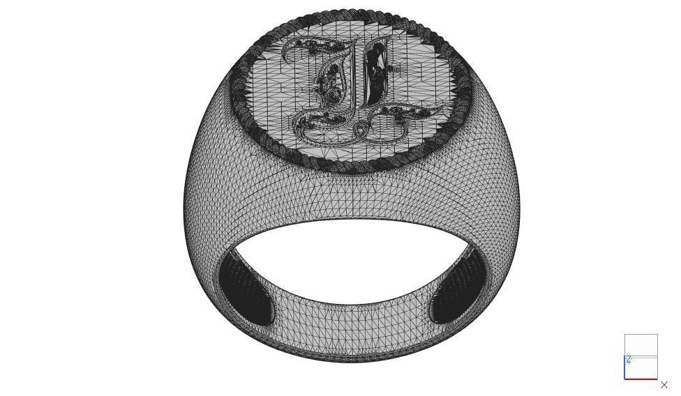 Alphabet Jewelry Enamel Rings 3D Model Collection_42