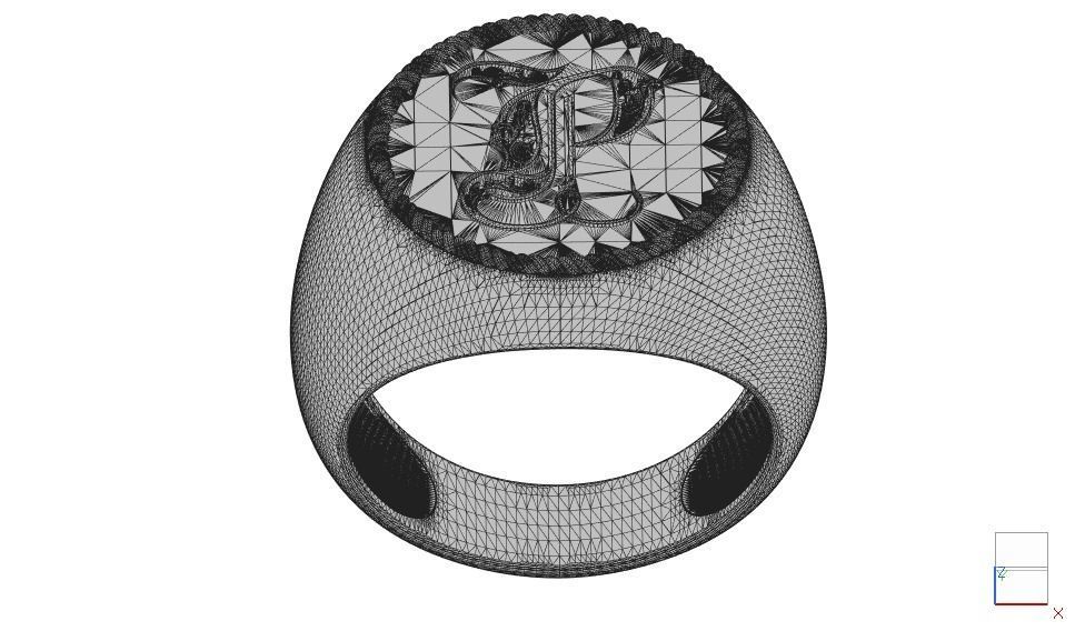 Alphabet Jewelry Enamel Rings 3D Model Collection_46