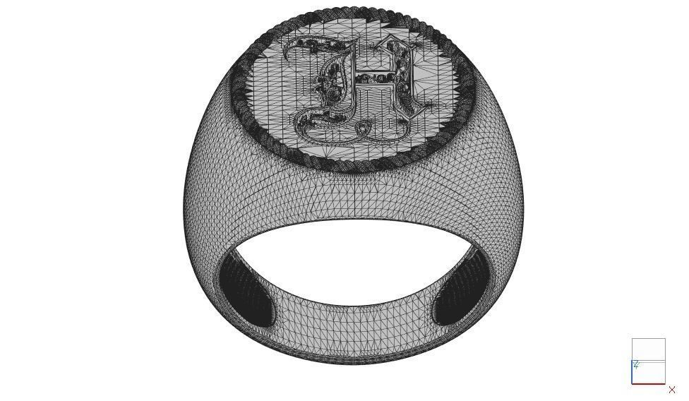 Alphabet Jewelry Enamel Rings 3D Model Collection_38