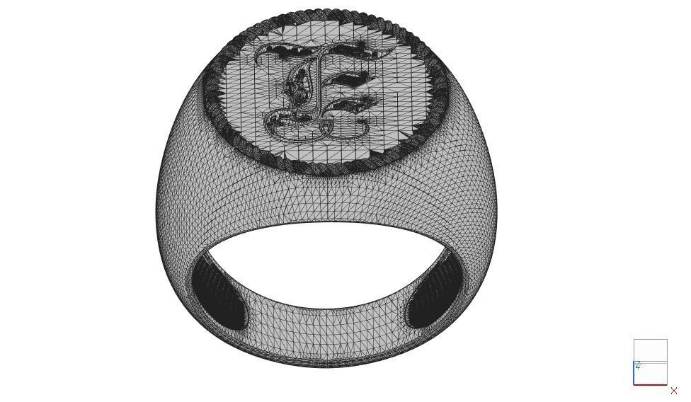 Alphabet Jewelry Enamel Rings 3D Model Collection_35