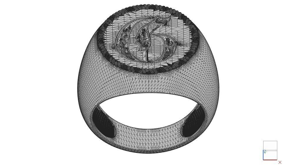 Alphabet Jewelry Enamel Rings 3D Model Collection_37