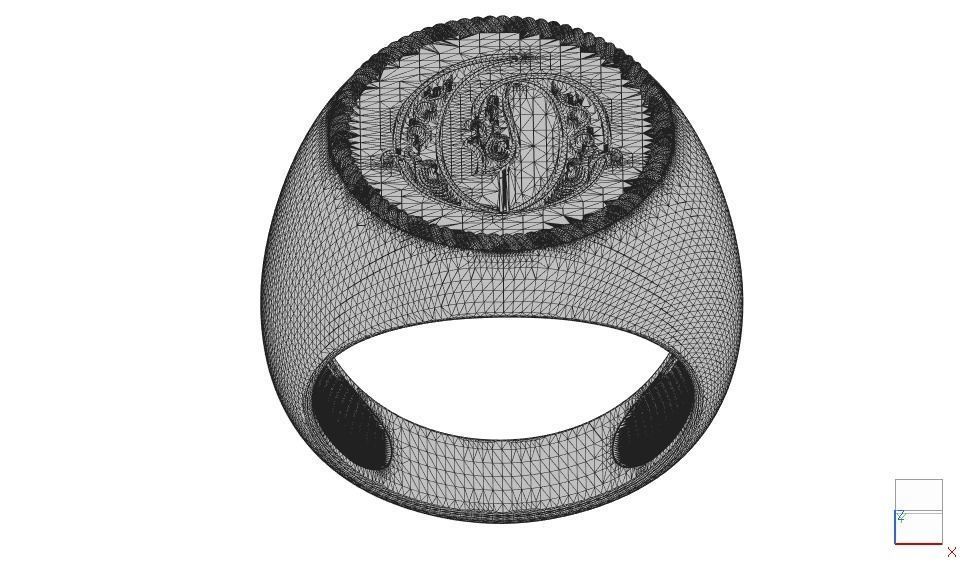 Alphabet Jewelry Enamel Rings 3D Model Collection_45