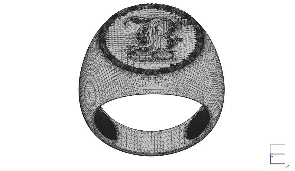 Alphabet Jewelry Enamel Rings 3D Model Collection_32