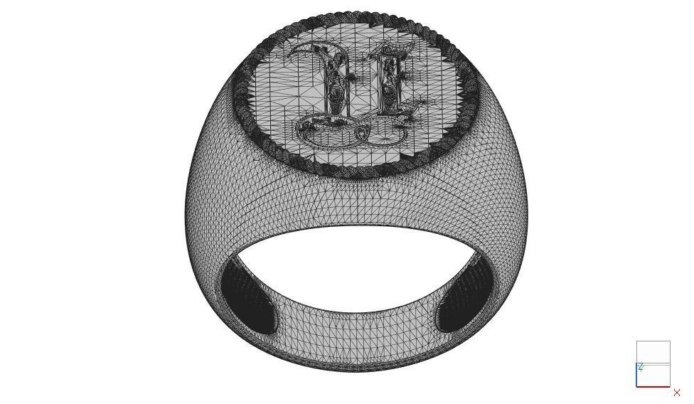 Alphabet Jewelry Enamel Rings 3D Model Collection_51