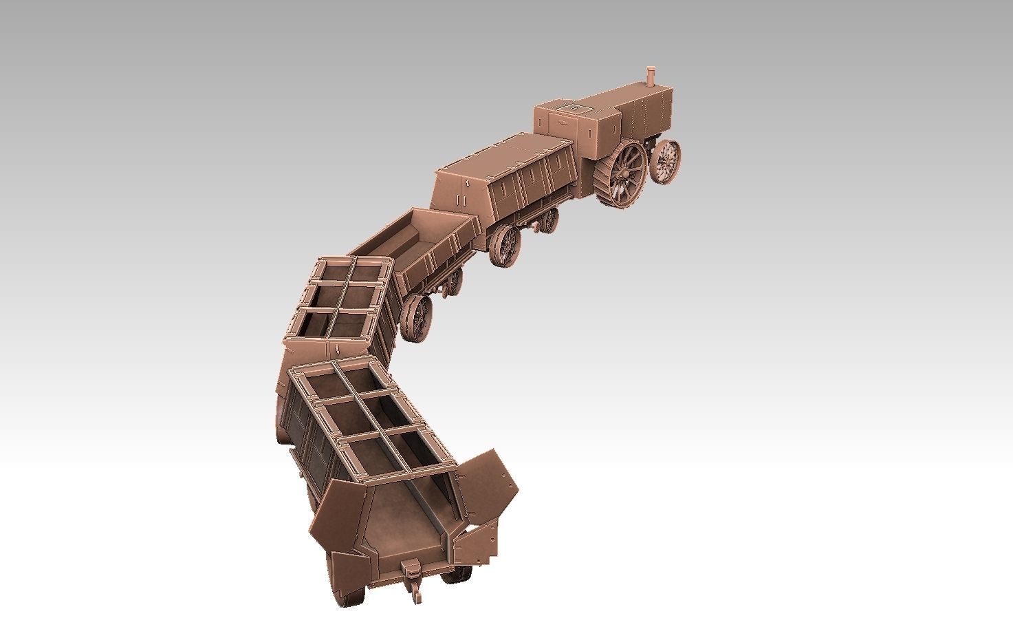 Fowler B5 Armoured Road Train 3D print model_6