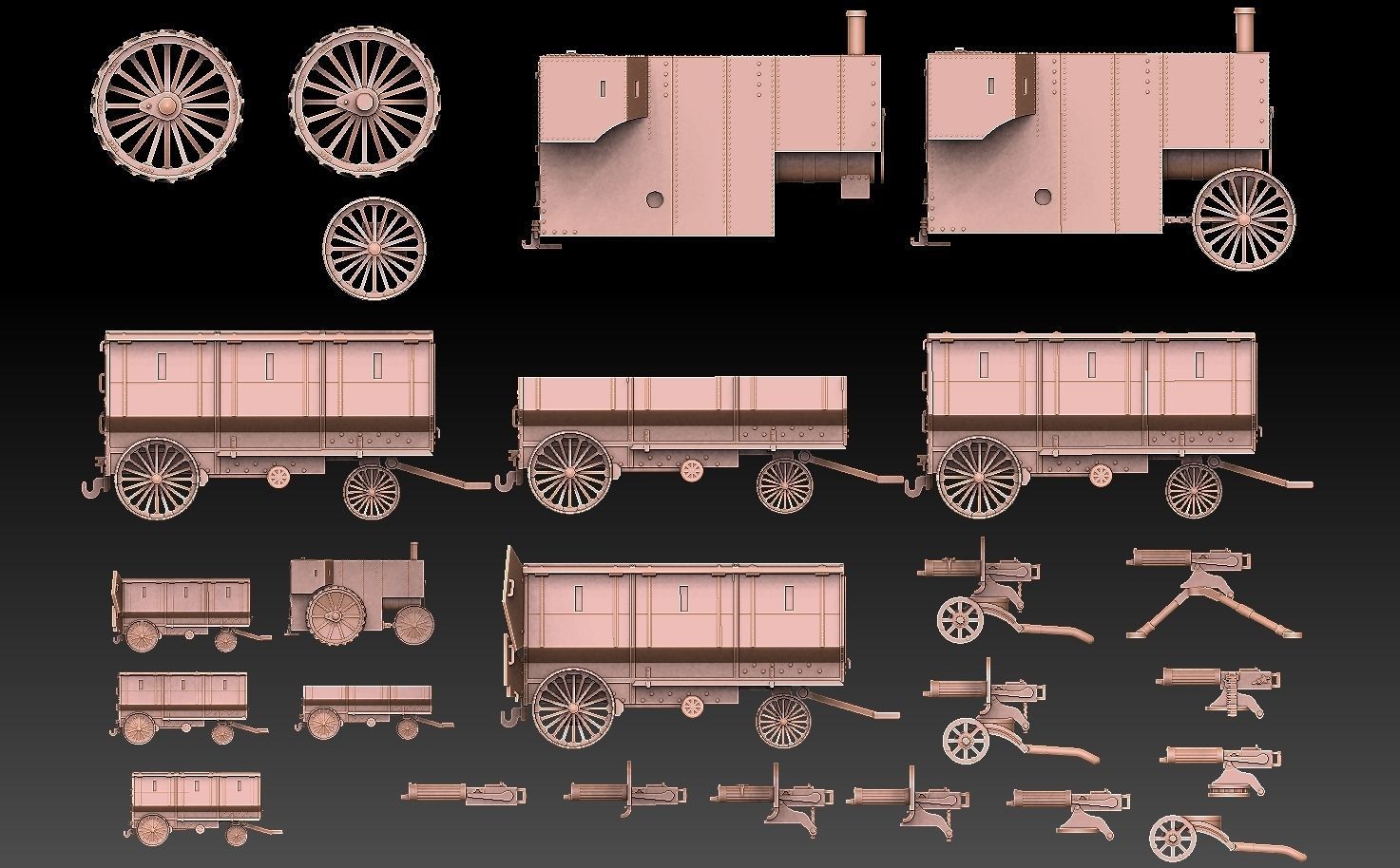 Fowler B5 Armoured Road Train 3D print model_2