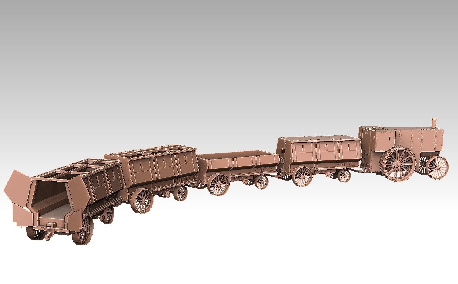 Fowler B5 Armoured Road Train 3D print model_16