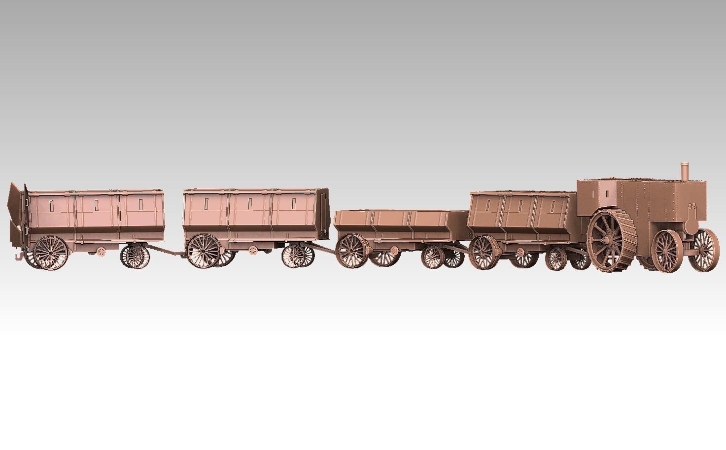 Fowler B5 Armoured Road Train 3D print model_15