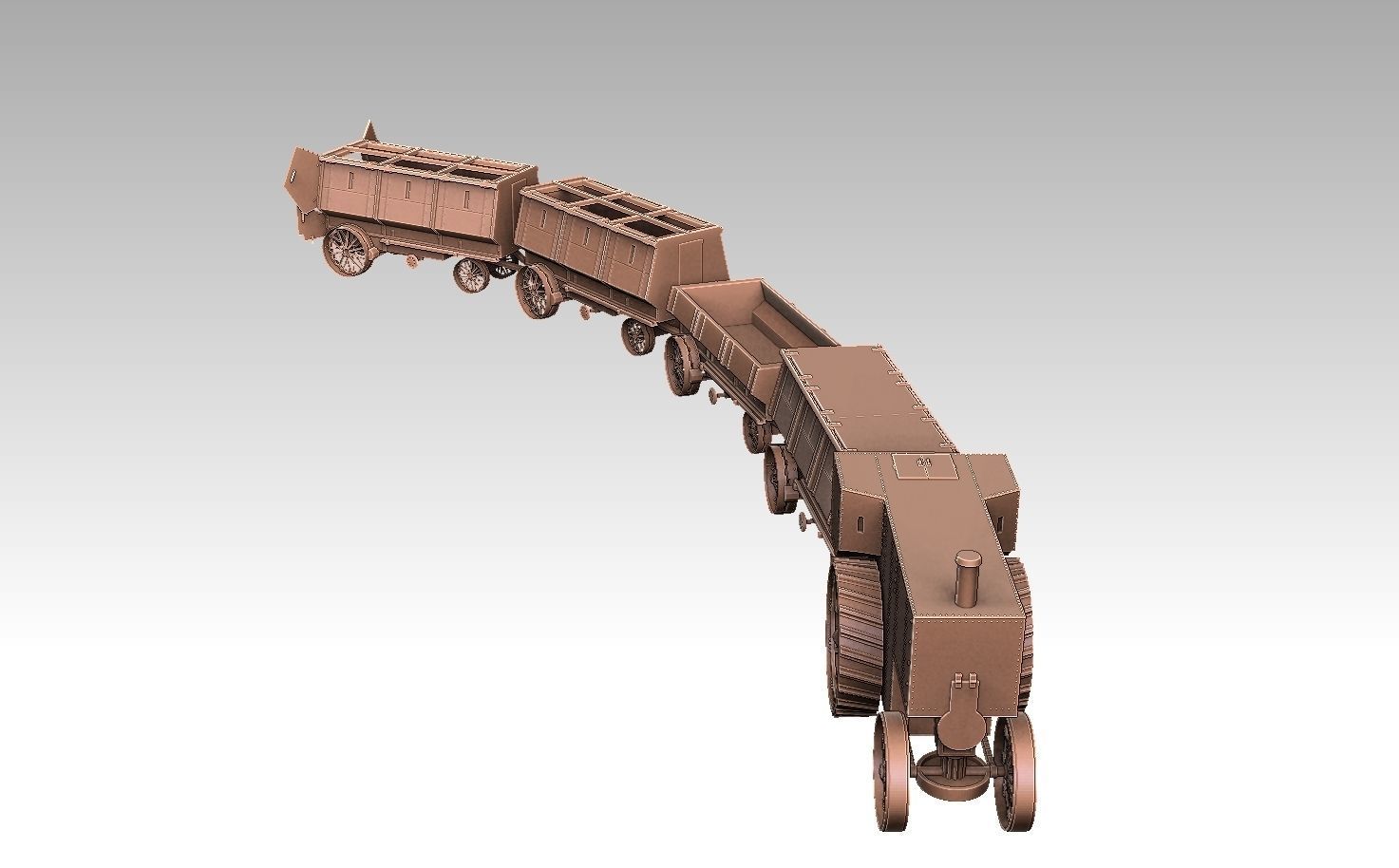 Fowler B5 Armoured Road Train 3D print model_5