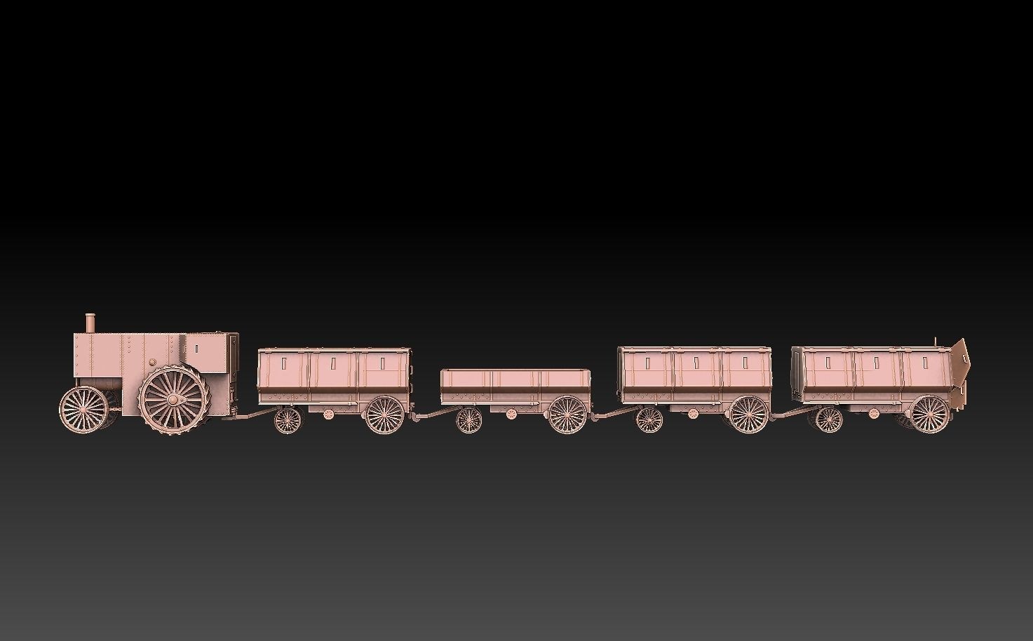 Fowler B5 Armoured Road Train 3D print model_4