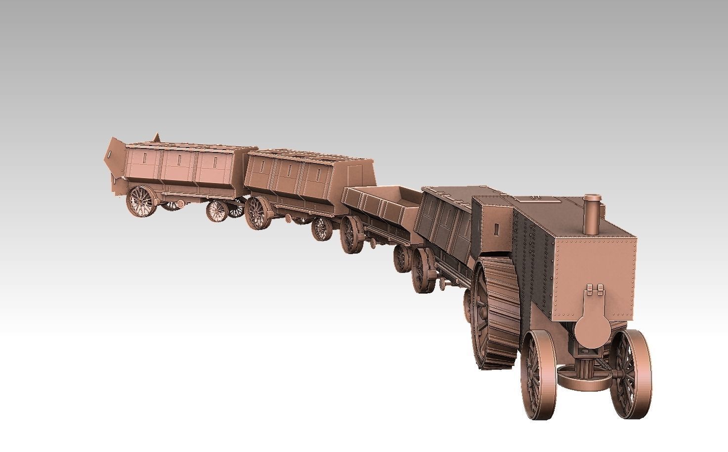 Fowler B5 Armoured Road Train 3D print model_18