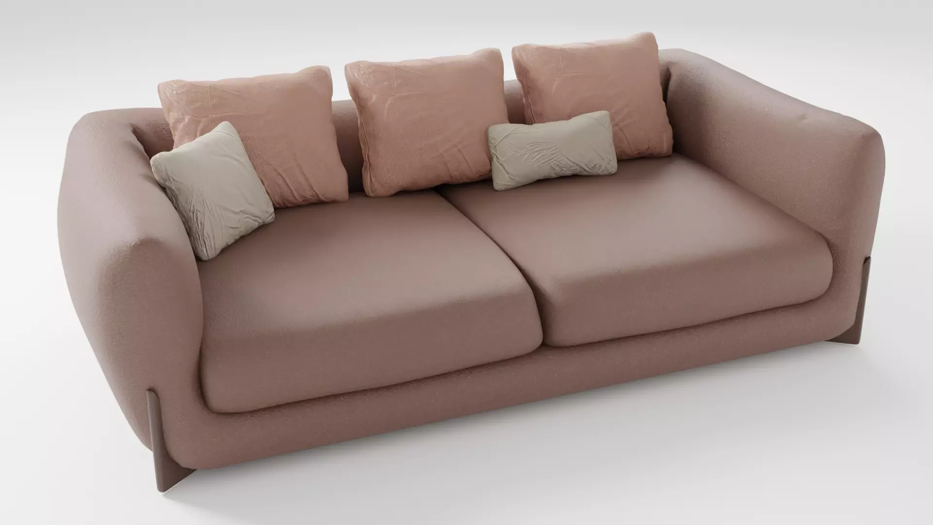 Very soft textured sofa in brown shades 3D model