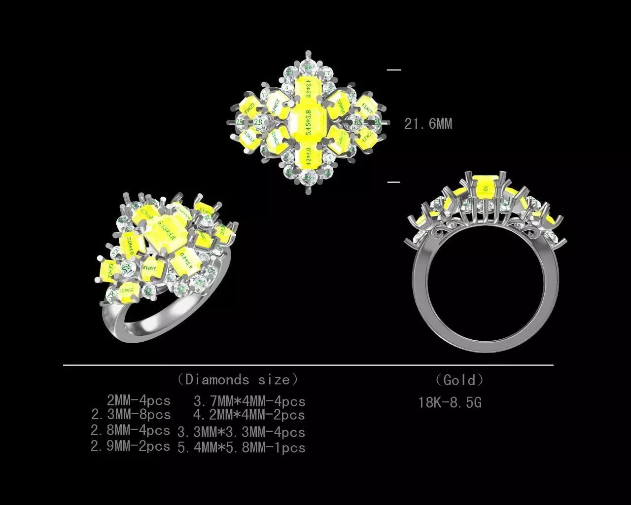 Beautiful diamond engagement ring for women 3D model Free 3D print model