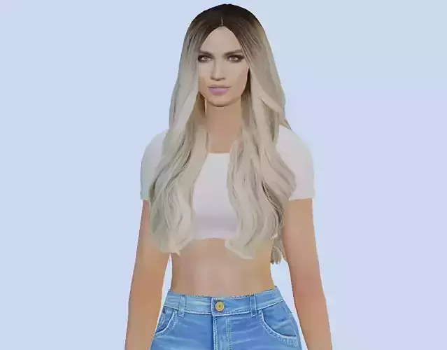 VR PBR FEMALE AVATAR CHARACTER KELLY 3D MODEL CHEAP PRICE Low-poly 3D model