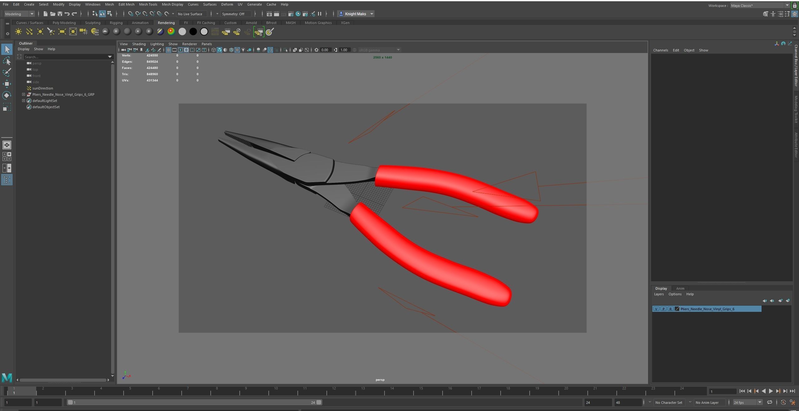 Pliers Vinyl Grips 95ACF Low-poly 3D model_27