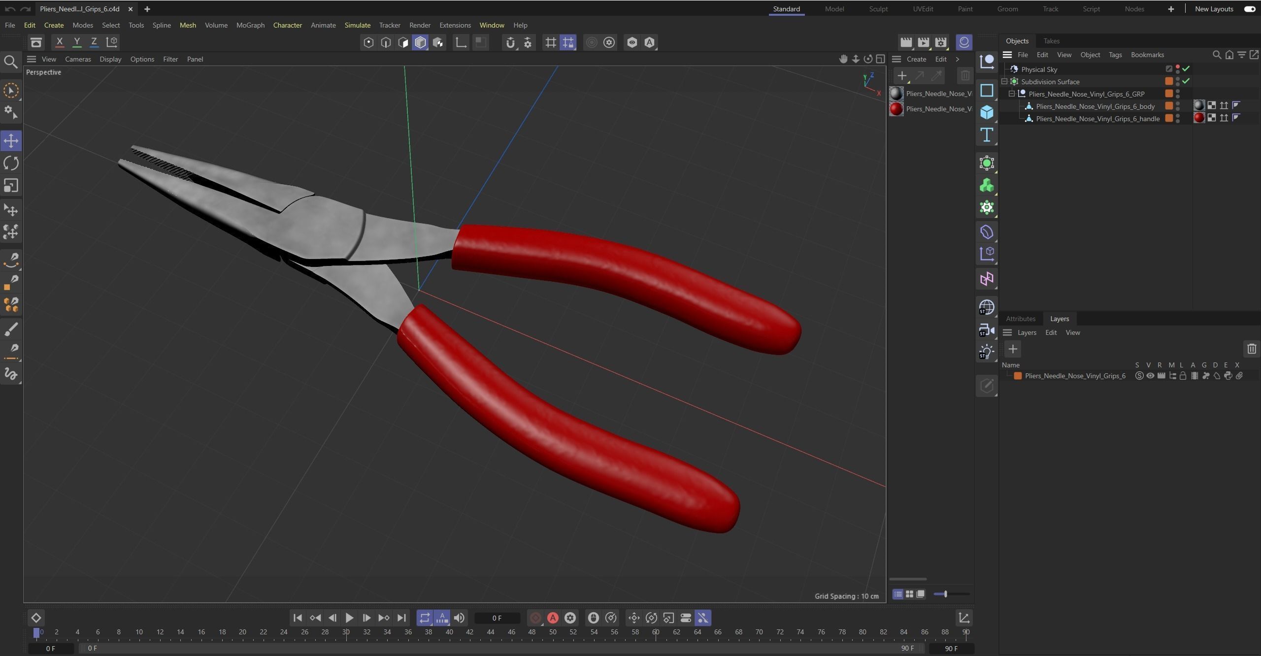 Pliers Vinyl Grips 95ACF Low-poly 3D model_29