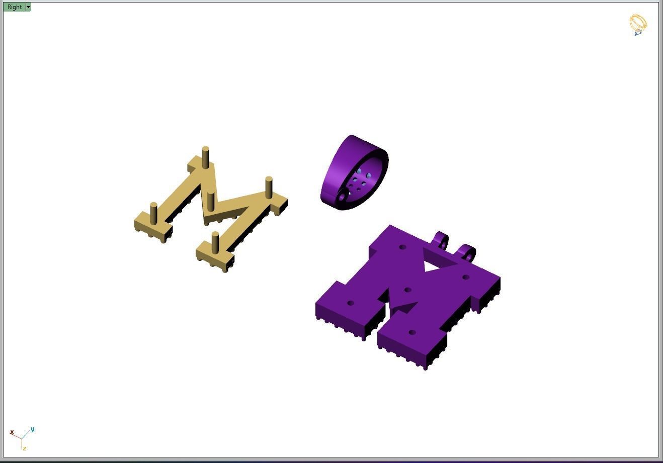 Custom Initial M Letter Diamond Pendant A to Z Alphabet Necklace 3D print model_11