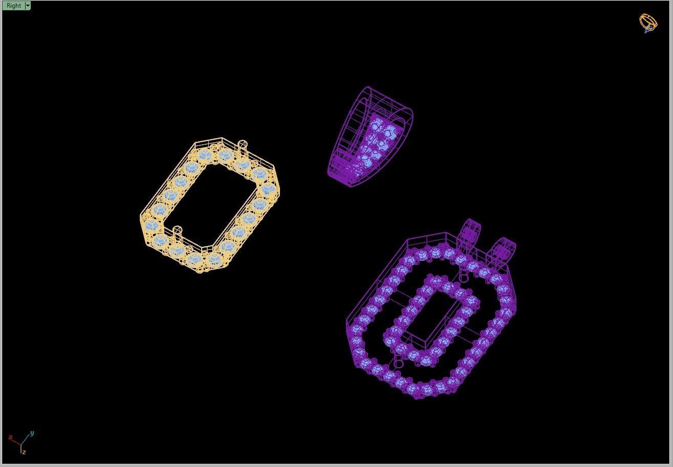 Custom Initial O Letter Diamond Pendant A to Z Alphabet Necklace 3D print model_13