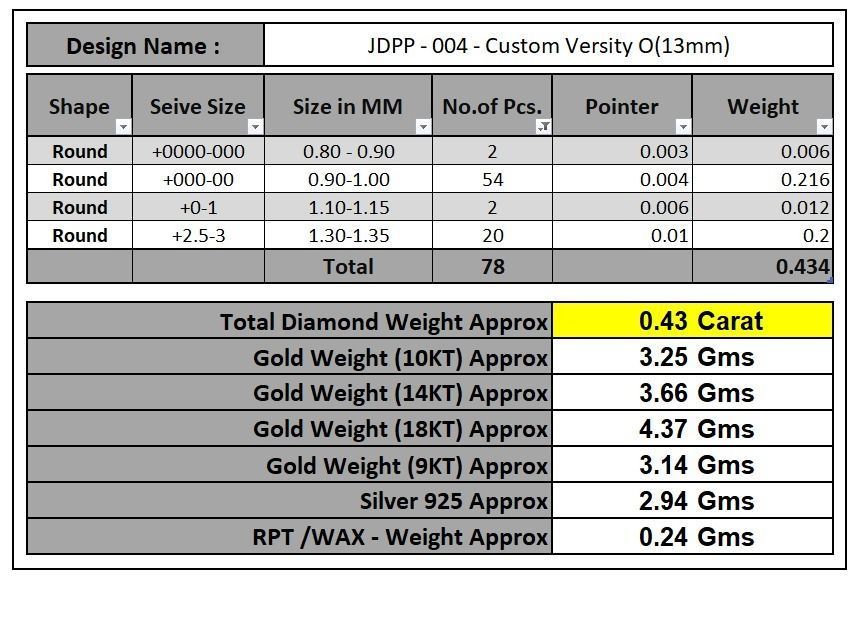 Custom Initial O Letter Diamond Pendant A to Z Alphabet Necklace 3D print model_17