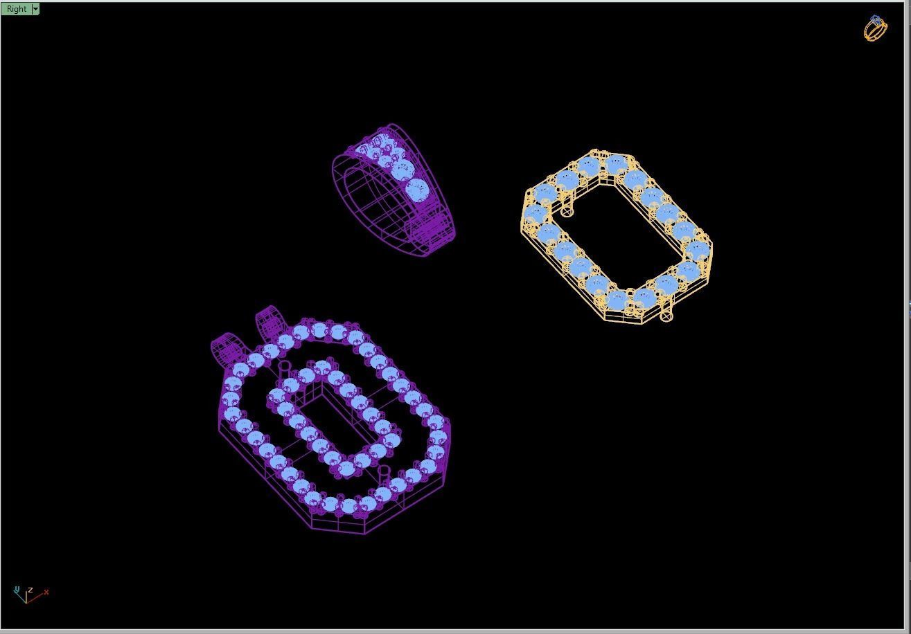 Custom Initial O Letter Diamond Pendant A to Z Alphabet Necklace 3D print model_14