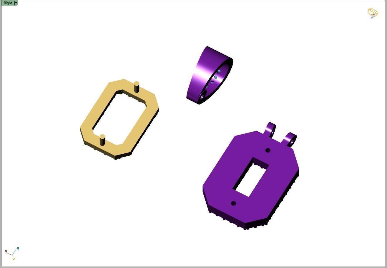 Custom Initial O Letter Diamond Pendant A to Z Alphabet Necklace 3D print model_11