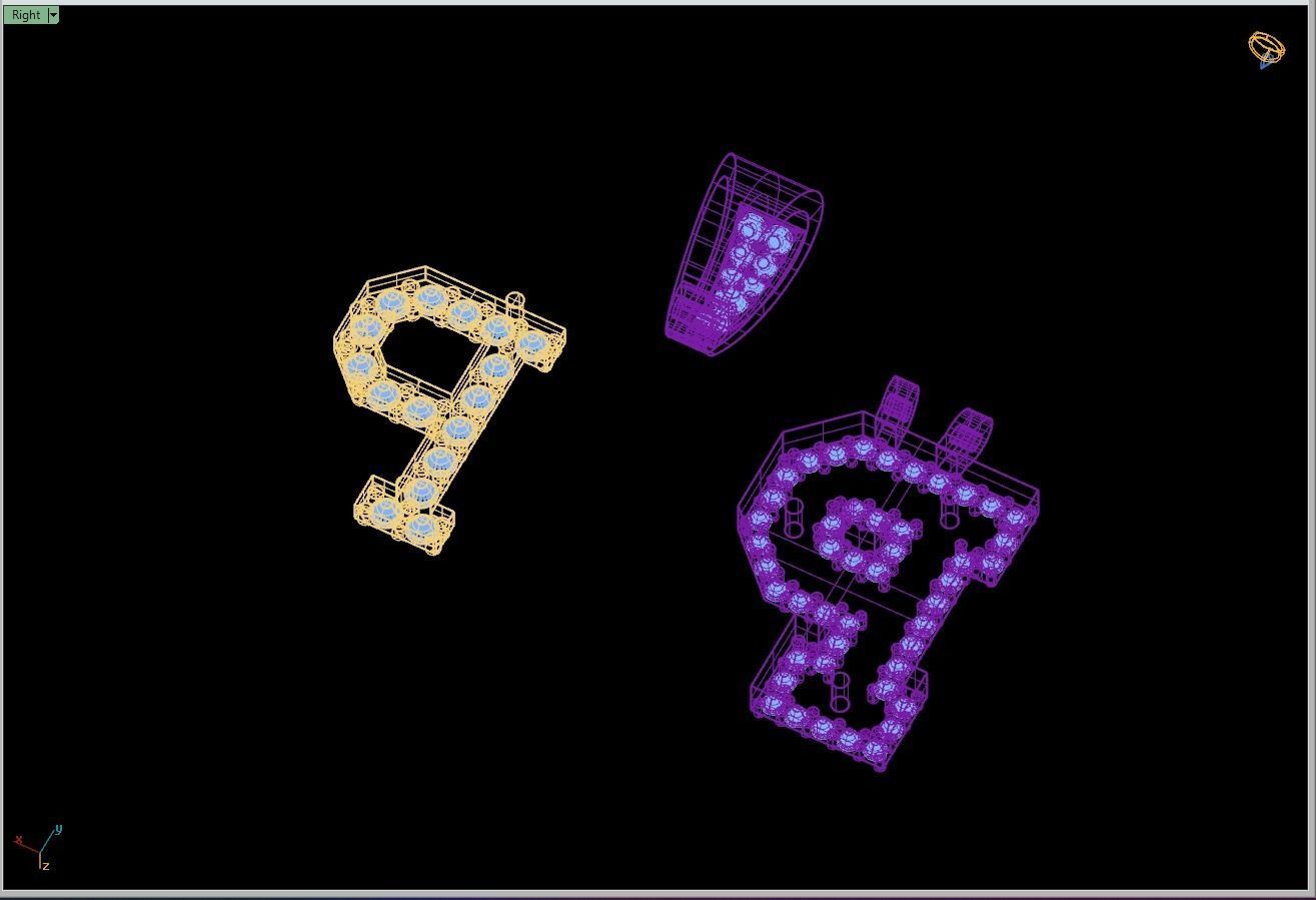 Custom Initial P Letter Diamond Pendant A to Z Alphabet Necklace 3D print model_15