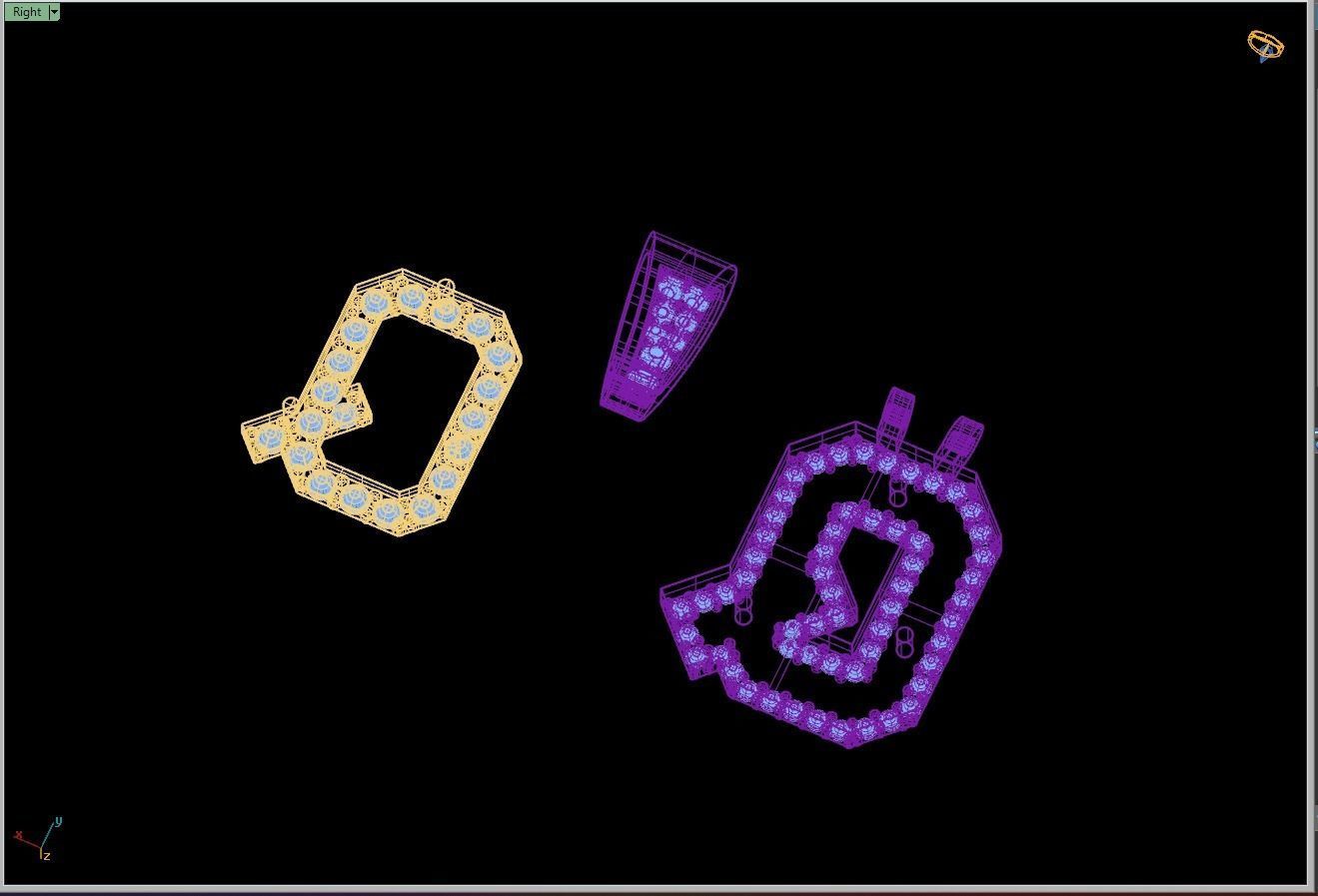 Custom Initial Q Letter Diamond Pendant A to Z Alphabet Necklace 3D print model_14