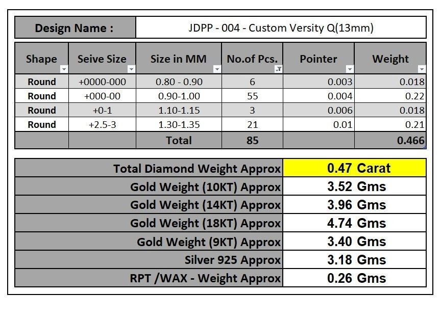 Custom Initial Q Letter Diamond Pendant A to Z Alphabet Necklace 3D print model_17