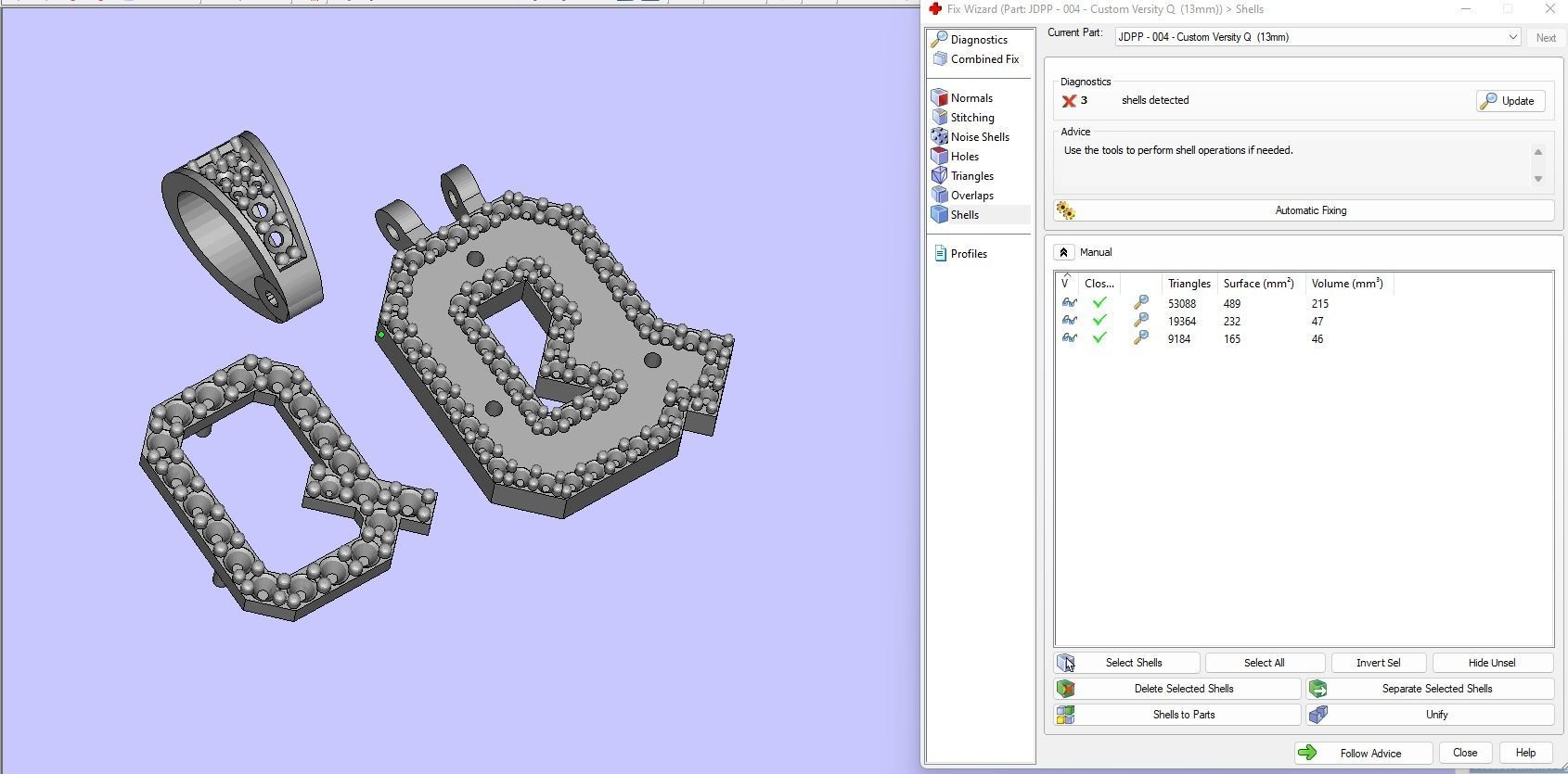 Custom Initial Q Letter Diamond Pendant A to Z Alphabet Necklace 3D print model_16