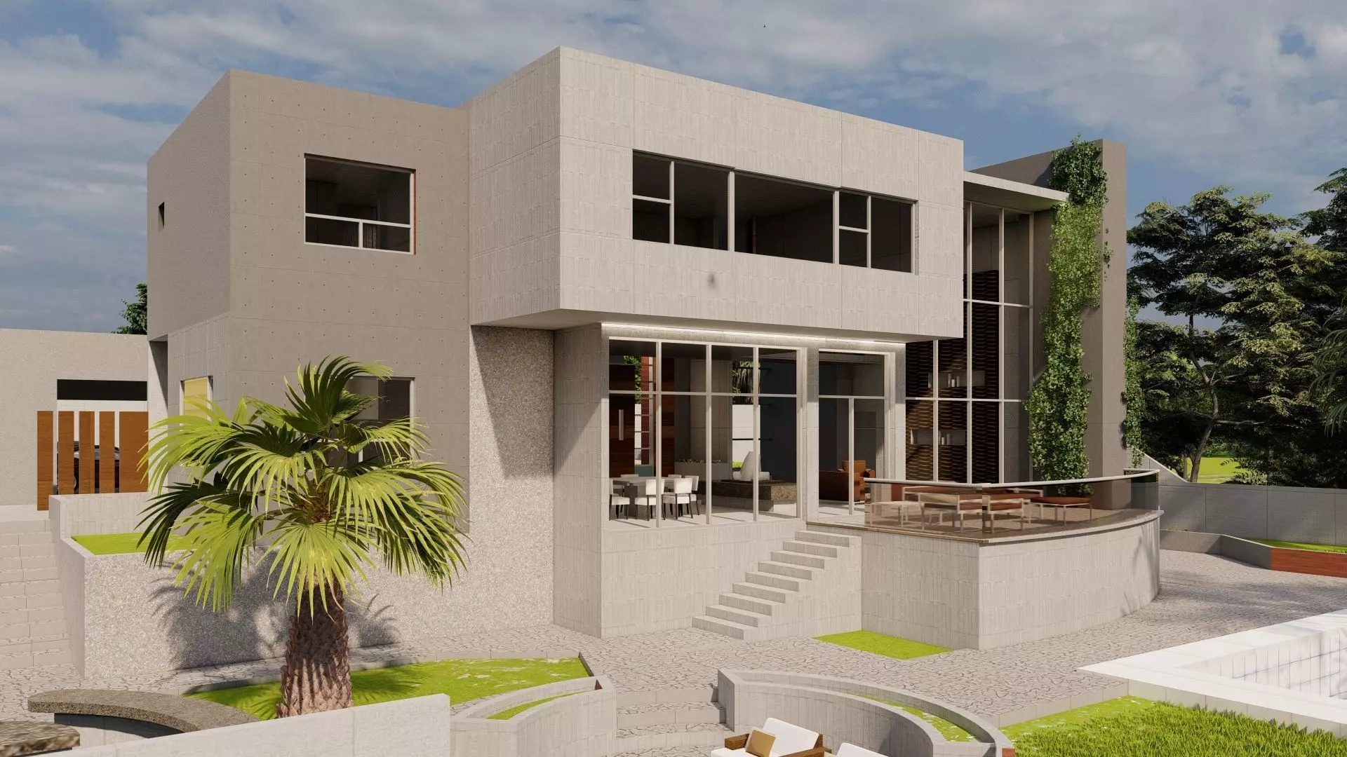 Casa Scene-villa-modern house 3D model