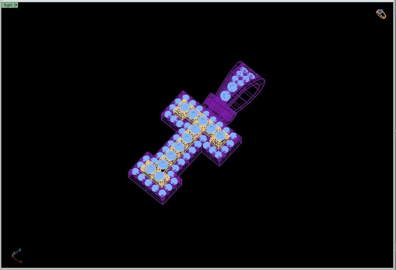 Custom Initial T Letter Diamond Pendant A to Z Alphabet Necklace 3D print model_13