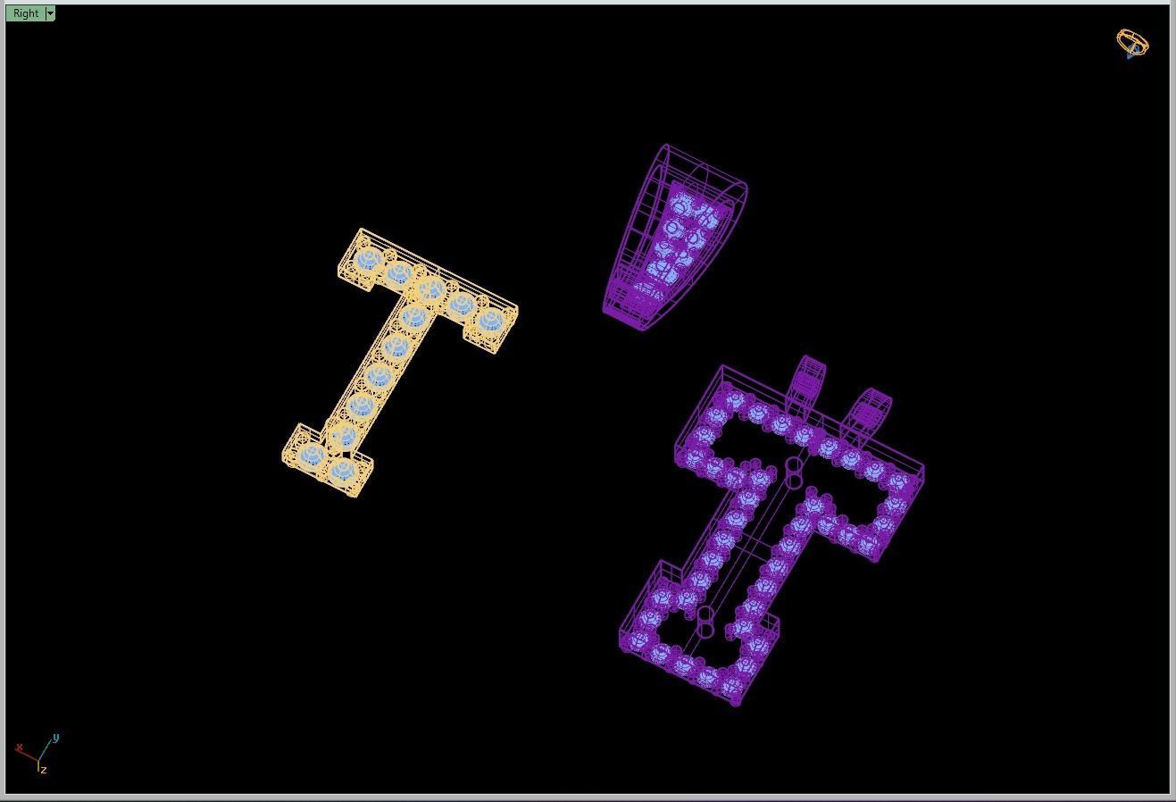 Custom Initial T Letter Diamond Pendant A to Z Alphabet Necklace 3D print model_15