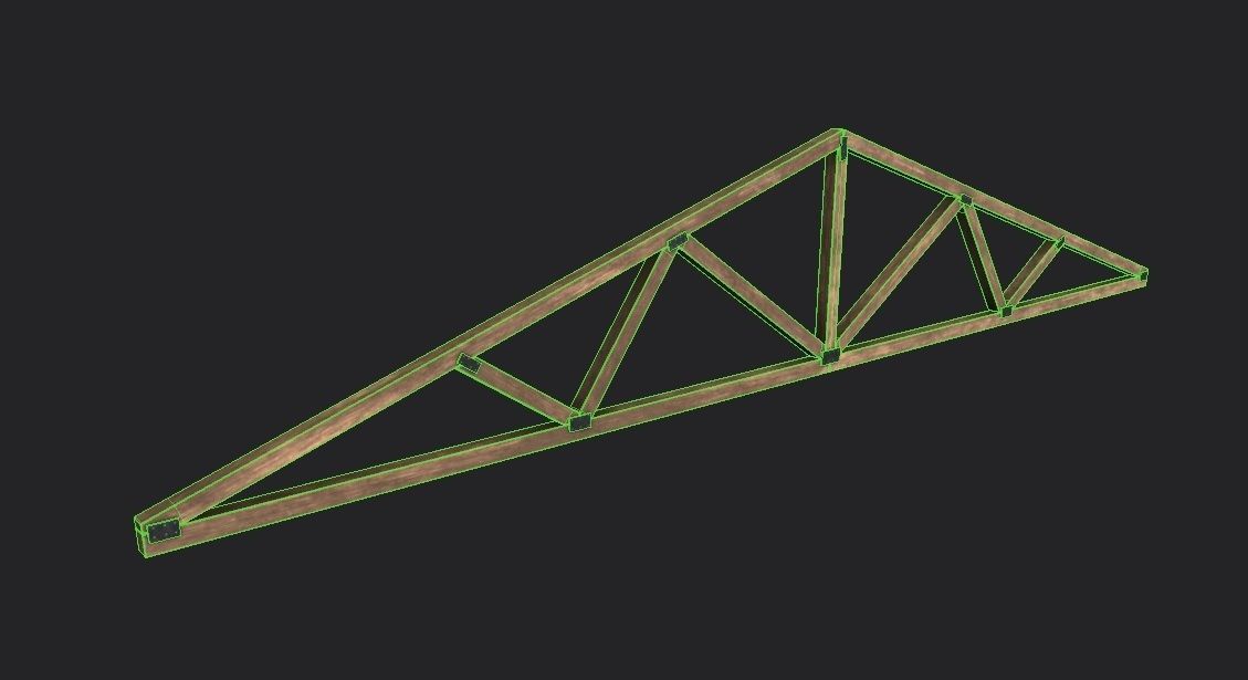 Wooden Trusses M06 Low-poly 3D model_1