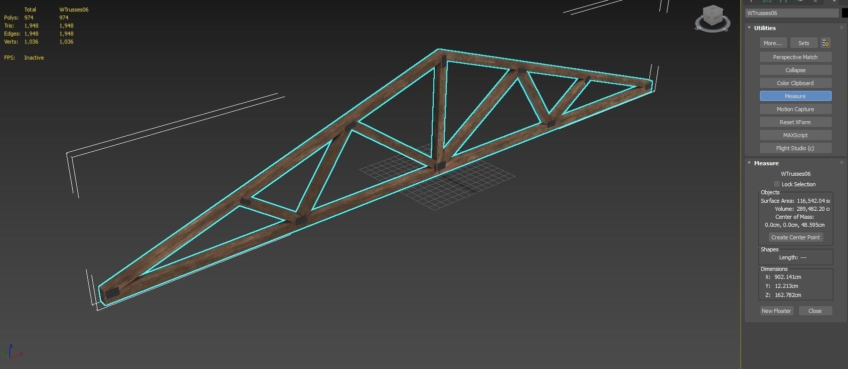 Wooden Trusses M06 Low-poly 3D model_7
