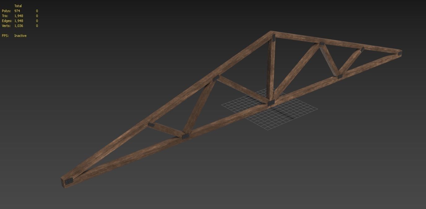 Wooden Trusses M06 Low-poly 3D model_6