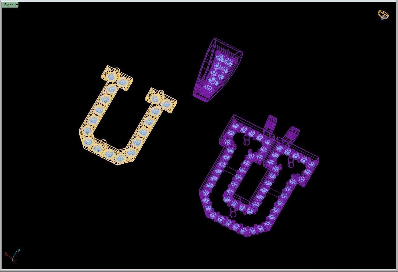 Custom Initial U Letter Diamond Pendant A to Z Alphabet Necklace 3D print model_14