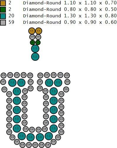 Custom Initial U Letter Diamond Pendant A to Z Alphabet Necklace 3D print model_16