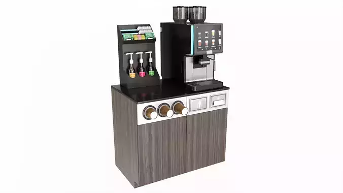 Coffee station bar cabinet furniture commercial industrial 02 3D model