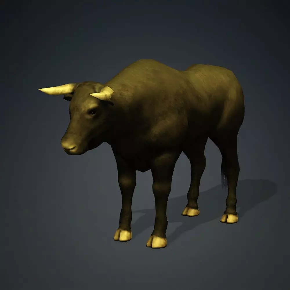 Animated Bull Low-poly 3D model_0