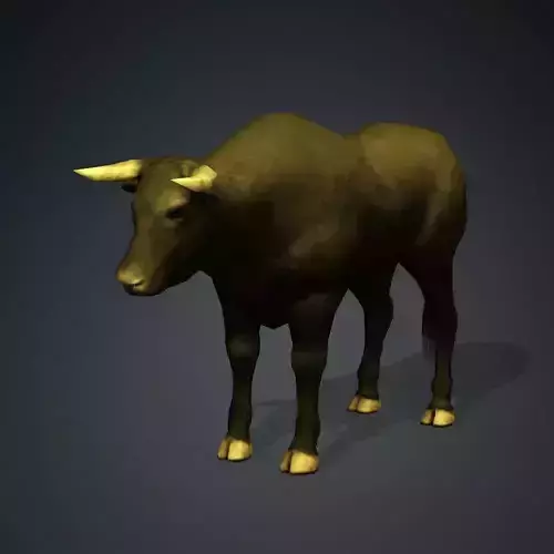 Animated Bull Low-poly 3D model
