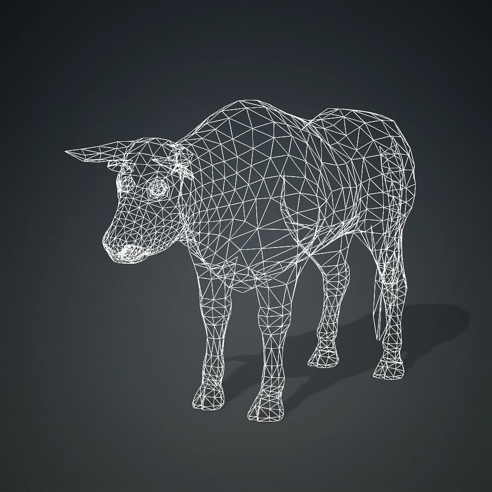 Animated Bull Low-poly 3D model_1