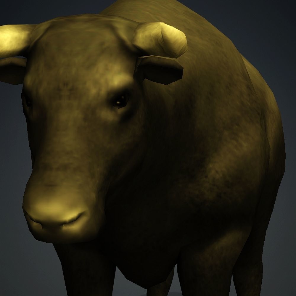 Animated Bull Low-poly 3D model_3