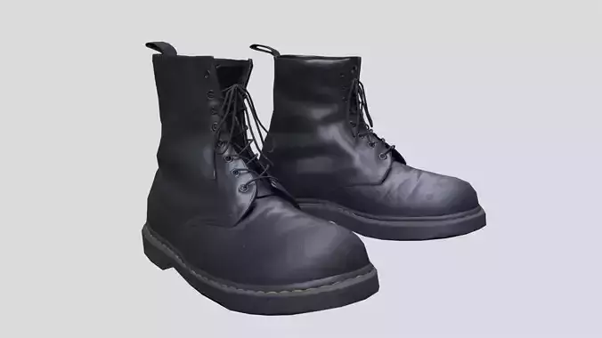 boots dr Martens  Low-poly 3D model