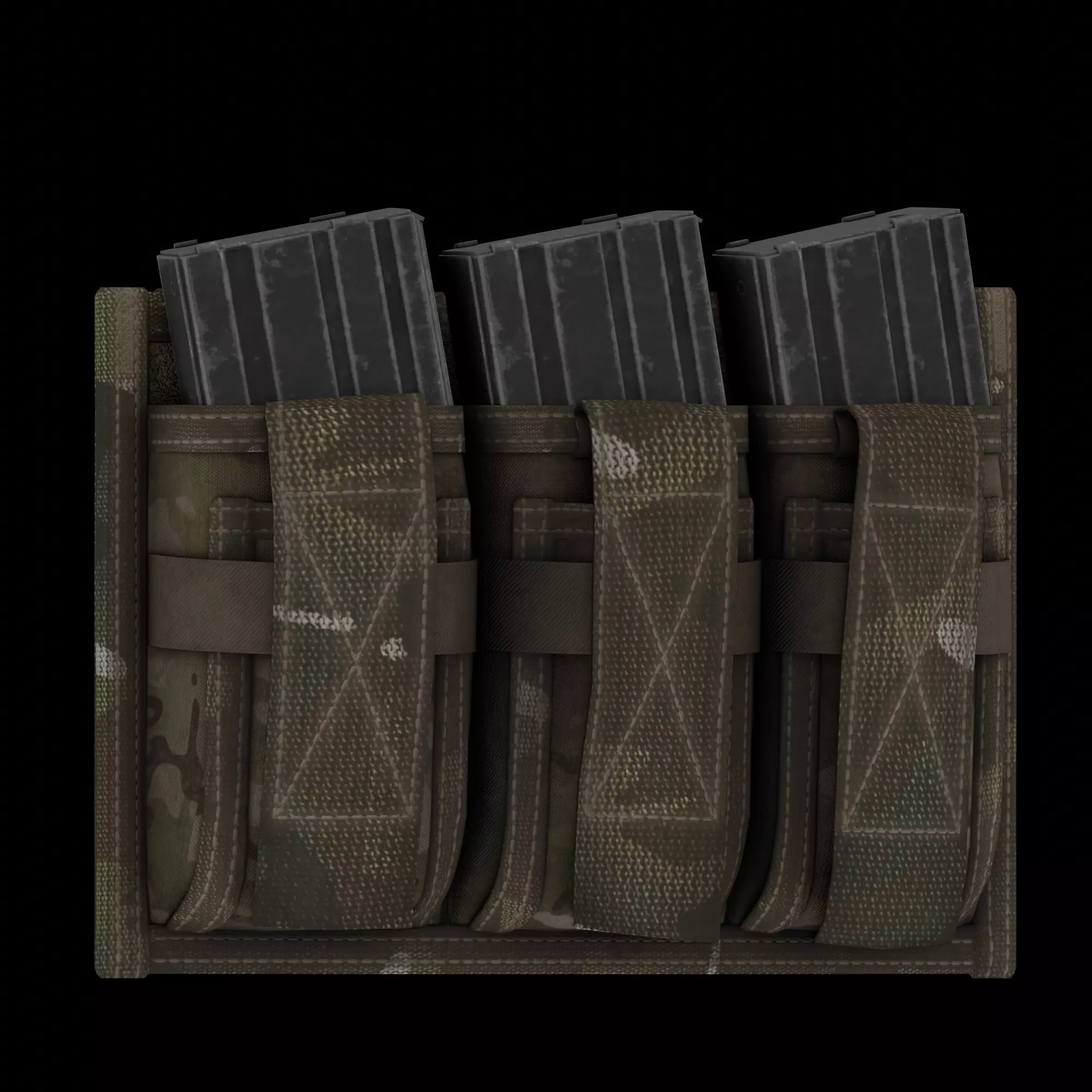 Paraclete Triple M4  Pistol Mag Pouch Low-poly 3D model_0